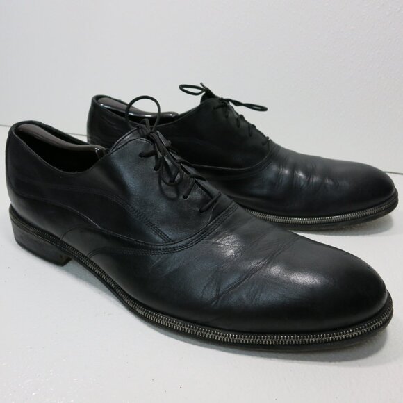 Emporio Armani Leather Dress Oxfords Derby Footwear Men's Shoes Italy Sz 46 - Picture 2 of 9